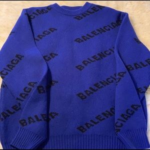 balenciaga blue sweater